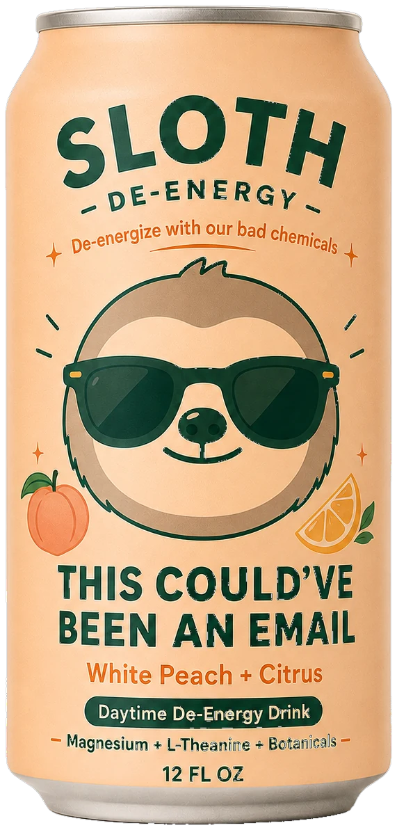 Sloth De-Energy This Could've Been an Email White Peach and Citrus can