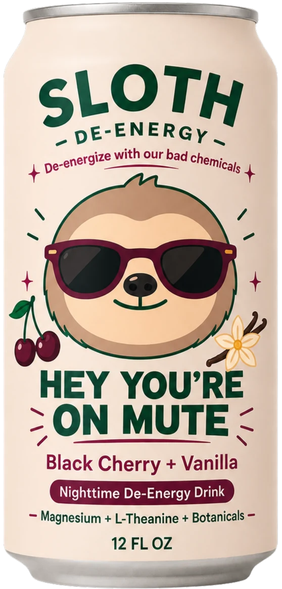 Sloth De-Energy Hey, You're On Mute Black Cherry and Vanilla can